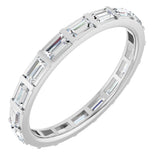 Platinum Straight Baguette Natural Diamond Channel-Set Baguette Eternity Band – 3x1.5 mm Stones