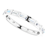Platinum Straight Baguette Natural Diamond Channel-Set Baguette Eternity Band – 3x1.25 mm Stones - view 5