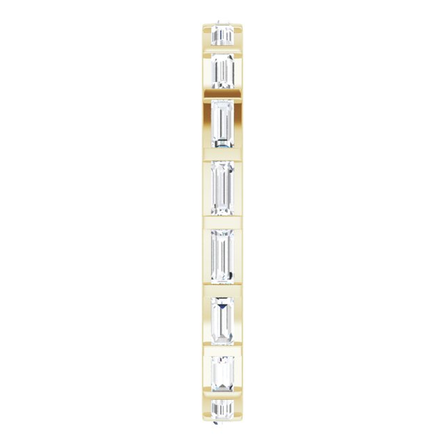 14K Gold Straight Baguette Natural Diamond Channel-Set Baguette Eternity Band – 3x1.25 mm Stones - Yellow Gold - view 4