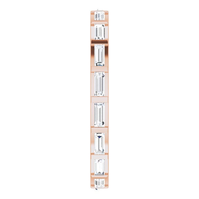 14K Gold Straight Baguette Natural Diamond Channel-Set Baguette Eternity Band – 3x1.25 mm Stones - Rose Gold - view 4