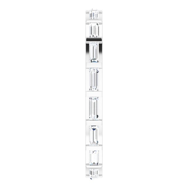 Platinum Straight Baguette Natural Diamond Channel-Set Baguette Eternity Band – 3x1.25 mm Stones - view 4
