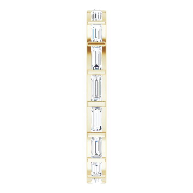 14K Gold Straight Baguette Natural Diamond Channel-Set Baguette Eternity Band – 3x1.25 mm Stones - Yellow Gold - view 4
