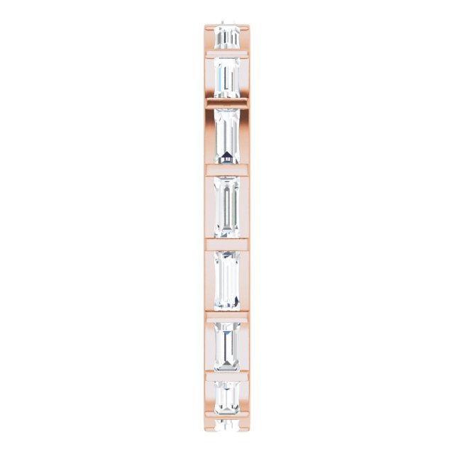 14K Gold Straight Baguette Natural Diamond Channel-Set Baguette Eternity Band – 3x1.25 mm Stones - Rose Gold - view 4