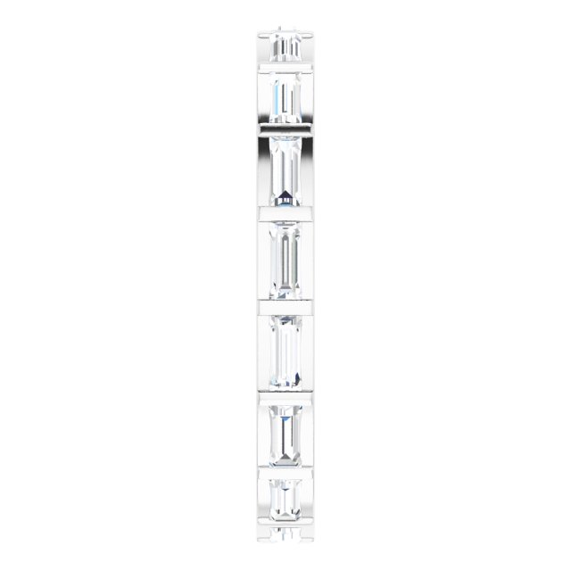 Platinum Straight Baguette Natural Diamond Channel-Set Baguette Eternity Band – 3x1.25 mm Stones - view 4