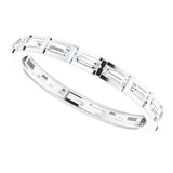 Platinum Straight Baguette Natural Diamond Channel-Set Baguette Eternity Band – 3x1.25 mm Stones - view 5