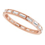 14K Gold Straight Baguette Natural Diamond Channel-Set Baguette Eternity Band – 3x1.25 mm Stones - Rose Gold - view 5