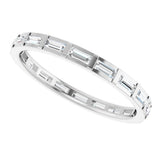 Platinum Straight Baguette Natural Diamond Channel-Set Baguette Eternity Band – 3x1.25 mm Stones - view 5
