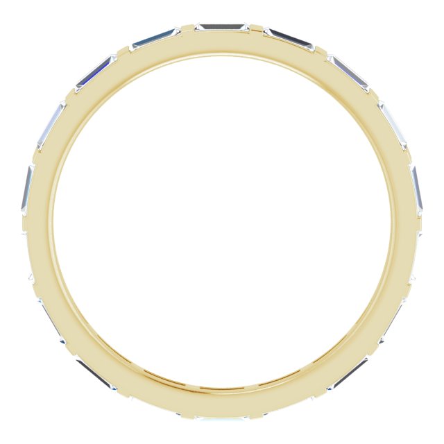 14K Gold Straight Baguette Natural Diamond Channel-Set Baguette Eternity Band – 3x1.25 mm Stones - Yellow Gold - view 2
