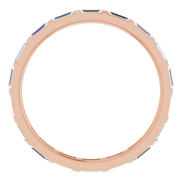 14K Gold Straight Baguette Natural Diamond Channel-Set Baguette Eternity Band – 3x1.25 mm Stones - Rose Gold - view 2
