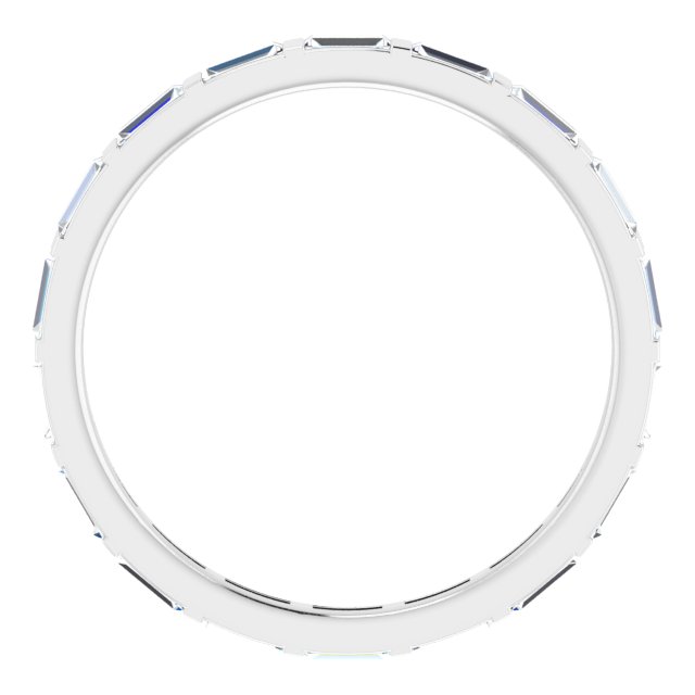 Platinum Straight Baguette Natural Diamond Channel-Set Baguette Eternity Band – 3x1.25 mm Stones - view 2