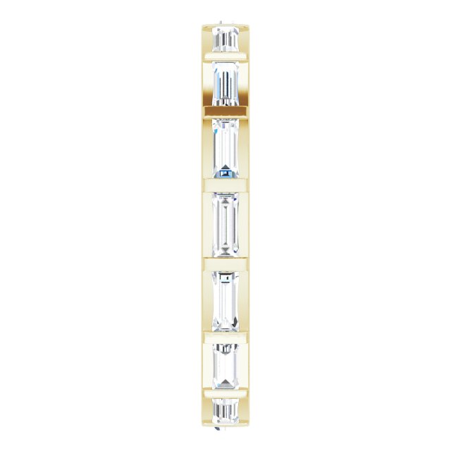 14K Gold Straight Baguette Natural Diamond Channel-Set Baguette Eternity Band – 3x1.25 mm Stones - Yellow Gold - view 4