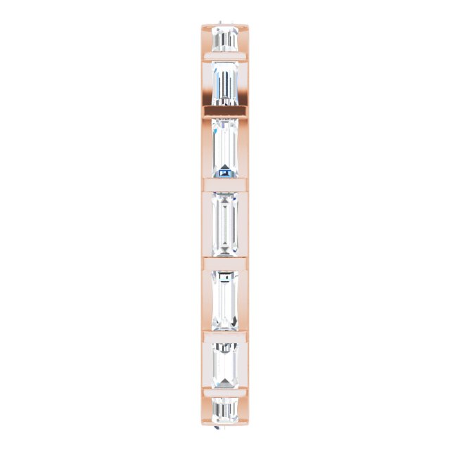 14K Gold Straight Baguette Natural Diamond Channel-Set Baguette Eternity Band – 3x1.25 mm Stones - Rose Gold - view 4