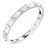 Platinum Straight Baguette Natural Diamond Channel-Set Baguette Eternity Band – 3x1.25 mm Stones