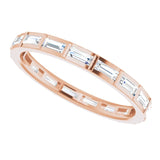 14K Gold Straight Baguette Natural Diamond Channel-Set Baguette Eternity Band – 3x1.25 mm Stones - Rose Gold - view 5