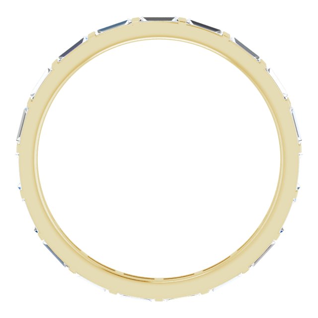 14K Gold Straight Baguette Natural Diamond Channel-Set Baguette Eternity Band – 3x1.25 mm Stones - Yellow Gold - view 2