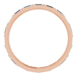 14K Gold Straight Baguette Natural Diamond Channel-Set Baguette Eternity Band – 3x1.25 mm Stones - Rose Gold - view 2