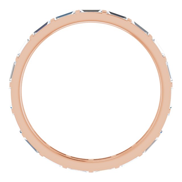 14K Gold Straight Baguette Natural Diamond Channel-Set Baguette Eternity Band – 3x1.25 mm Stones - Rose Gold - view 2