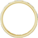 14K Gold Straight Baguette Natural Diamond Channel-Set Baguette Eternity Band – 3x1.25 mm Stones - Yellow Gold - view 2