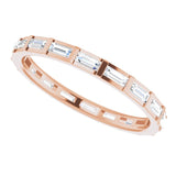 14K Gold Straight Baguette Natural Diamond Channel-Set Baguette Eternity Band – 3x1.25 mm Stones - Rose Gold - view 5
