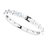 Platinum Straight Baguette Natural Diamond Channel-Set Baguette Eternity Band – 3x1.25 mm Stones - view 5