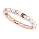 14K Gold Straight Baguette Natural Diamond Channel-Set Baguette Eternity Band – 3x1.25 mm Stones - Rose Gold - view 5