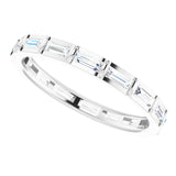 Platinum Straight Baguette Natural Diamond Channel-Set Baguette Eternity Band – 3x1.25 mm Stones - view 5