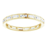 14K Gold Straight Baguette Natural Diamond Channel-Set Baguette Eternity Band – 3x1.25 mm Stones - Yellow Gold - view 3