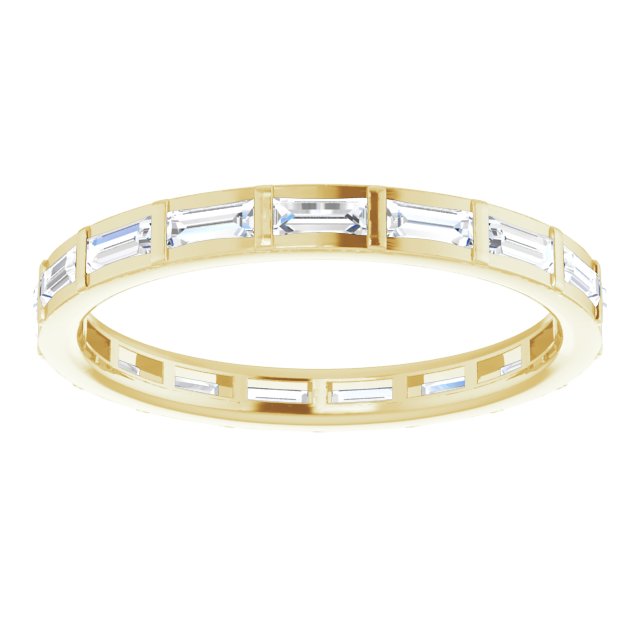14K Gold Straight Baguette Natural Diamond Channel-Set Baguette Eternity Band – 3x1.25 mm Stones - Yellow Gold - view 3