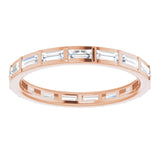 14K Gold Straight Baguette Natural Diamond Channel-Set Baguette Eternity Band – 3x1.25 mm Stones - Rose Gold - view 3