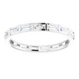 Platinum Straight Baguette Natural Diamond Channel-Set Baguette Eternity Band – 3x1.25 mm Stones - view 3