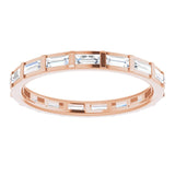 14K Gold Straight Baguette Natural Diamond Channel-Set Baguette Eternity Band – 3x1.25 mm Stones - Rose Gold - view 3