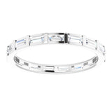 Platinum Straight Baguette Natural Diamond Channel-Set Baguette Eternity Band – 3x1.25 mm Stones - view 3