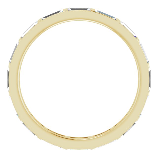 14K Gold Straight Baguette Natural Diamond Channel-Set Baguette Eternity Band – 3x1.25 mm Stones - Yellow Gold - view 2
