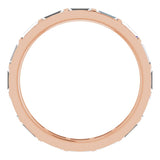 14K Gold Straight Baguette Natural Diamond Channel-Set Baguette Eternity Band – 3x1.25 mm Stones - Rose Gold - view 2
