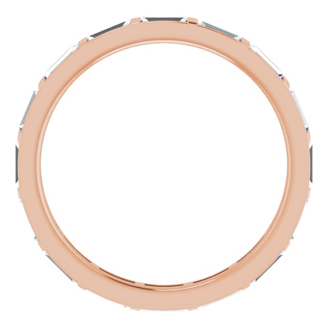 14K Gold Straight Baguette Natural Diamond Channel-Set Baguette Eternity Band – 3x1.25 mm Stones - Rose Gold - view 2