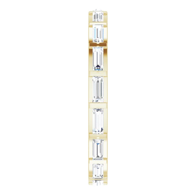 14K Gold Straight Baguette Natural Diamond Channel-Set Baguette Eternity Band – 3x1.25 mm Stones - Yellow Gold - view 4