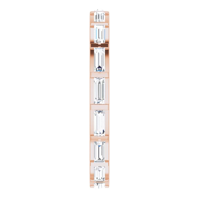 14K Gold Straight Baguette Natural Diamond Channel-Set Baguette Eternity Band – 3x1.25 mm Stones - Rose Gold - view 4