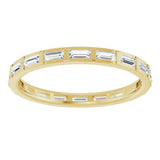 14K Gold Straight Baguette Natural Diamond Channel-Set Baguette Eternity Band – 3x1.25 mm Stones - Yellow Gold - view 3