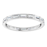 Platinum Straight Baguette Natural Diamond Channel-Set Baguette Eternity Band – 3x1.25 mm Stones - view 3