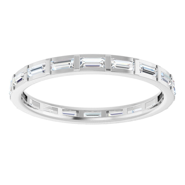 Platinum Straight Baguette Natural Diamond Channel-Set Baguette Eternity Band – 3x1.25 mm Stones - view 3
