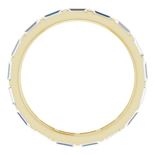 14K Gold Straight Baguette Natural Diamond Channel-Set Baguette Eternity Band – 3x1.25 mm Stones - Yellow Gold - view 2