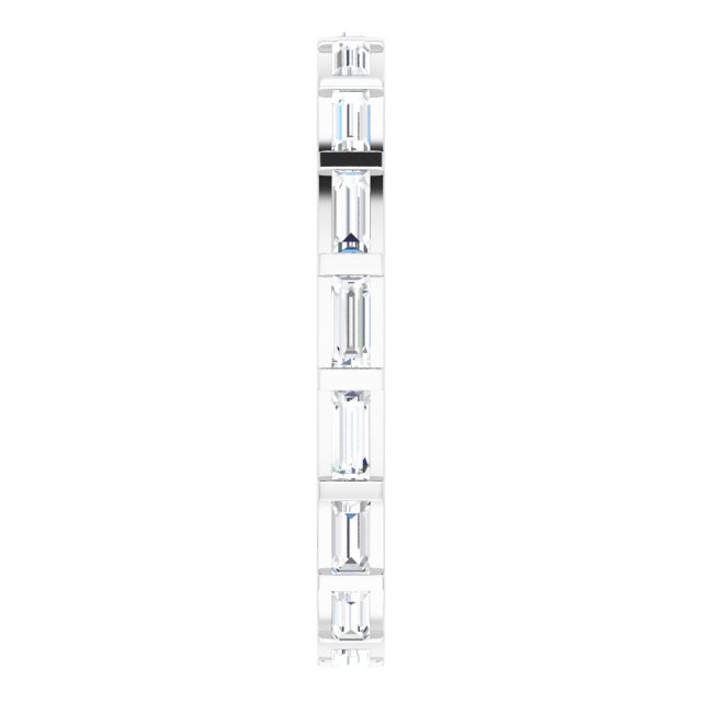 Platinum Straight Baguette Natural Diamond Channel-Set Baguette Eternity Band – 3x1.25 mm Stones - view 4