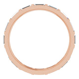 14K Gold Straight Baguette Natural Diamond Channel-Set Baguette Eternity Band – 3x1.25 mm Stones - Rose Gold - view 2