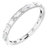 14K Gold Straight Baguette Natural Diamond Channel-Set Baguette Eternity Band – 3x1.25 mm Stones - White Gold