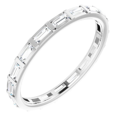 Platinum Straight Baguette Natural Diamond Channel-Set Baguette Eternity Band – 3x1.25 mm Stones