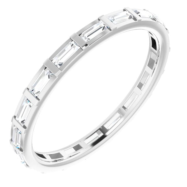 Platinum Straight Baguette Natural Diamond Channel-Set Baguette Eternity Band – 3x1.25 mm Stones