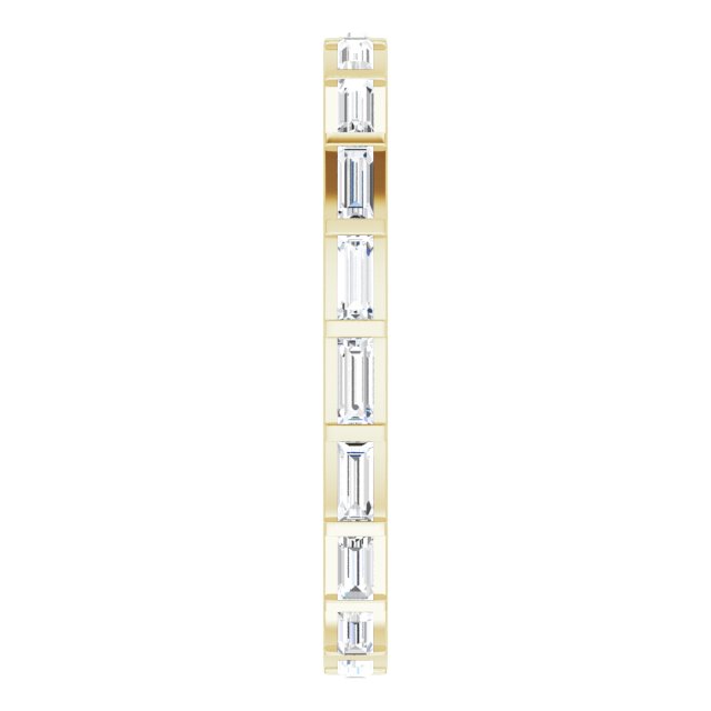 14K Gold Straight Baguette Natural Diamond Channel-Set Baguette Eternity Band – 3x1.25 mm Stones - Yellow Gold - view 4