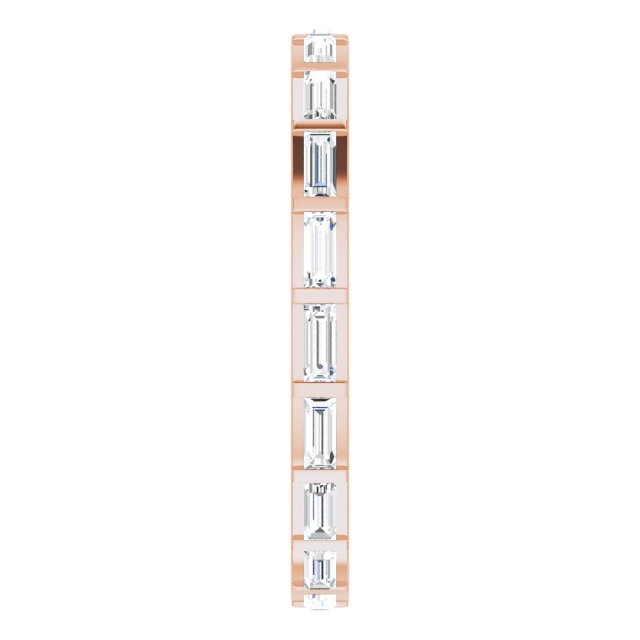 14K Gold Straight Baguette Natural Diamond Channel-Set Baguette Eternity Band – 3x1.25 mm Stones - Rose Gold - view 4