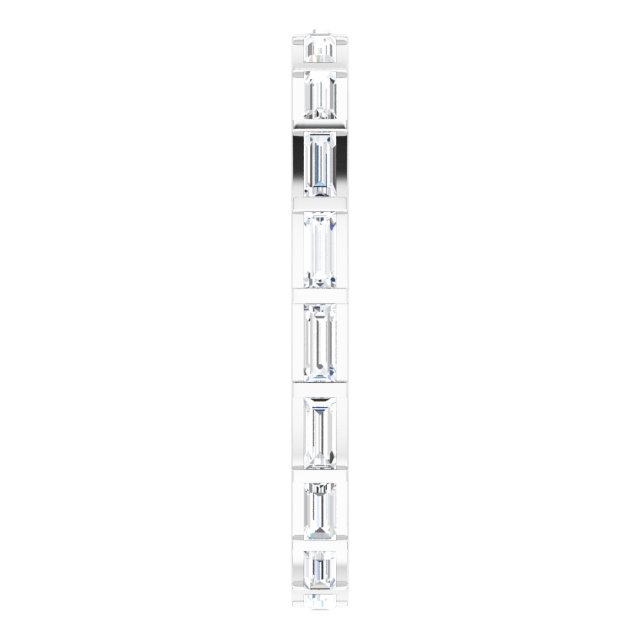 Platinum Straight Baguette Natural Diamond Channel-Set Baguette Eternity Band – 3x1.25 mm Stones - view 4