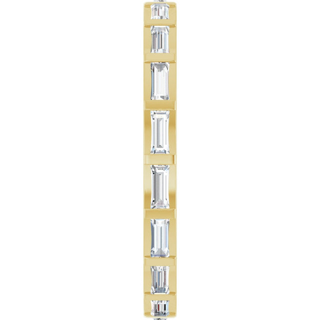 14K Gold Straight Baguette Natural Diamond Channel-Set Baguette Eternity Band – 3x1.25 mm Stones - Yellow Gold - view 4